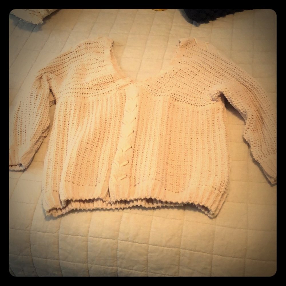 Chunky knit oversized cream sweater